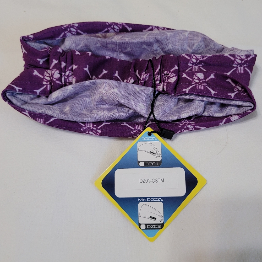 Kawasaki Schampa Doo-Z Mini Coolskin Headband, Purple Skull, NEW - Picture 2 of 6